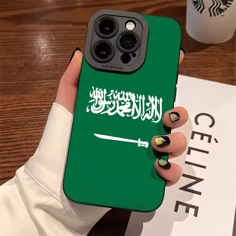 Kingdom Of Saudi Arabia Flag Phone Case For iPhone 16 15 14 13 12 11 Pro Max XS X XR 7 8 Plus SE2 Shockproof Soft Silicone Cover