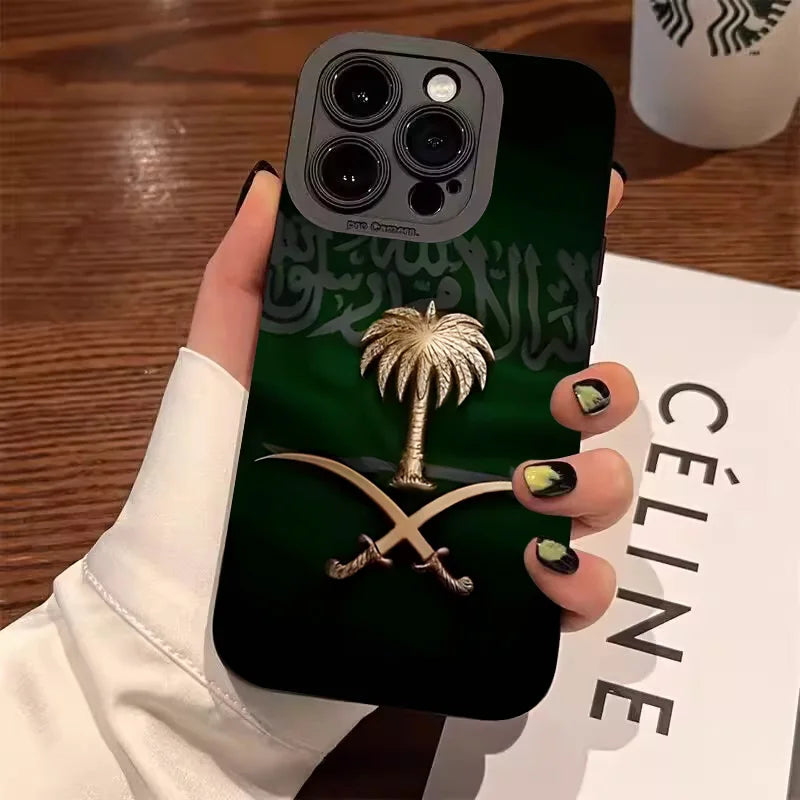 Kingdom Of Saudi Arabia Flag Phone Case For iPhone 16 15 14 13 12 11 Pro Max XS X XR 7 8 Plus SE2 Shockproof Soft Silicone Cover