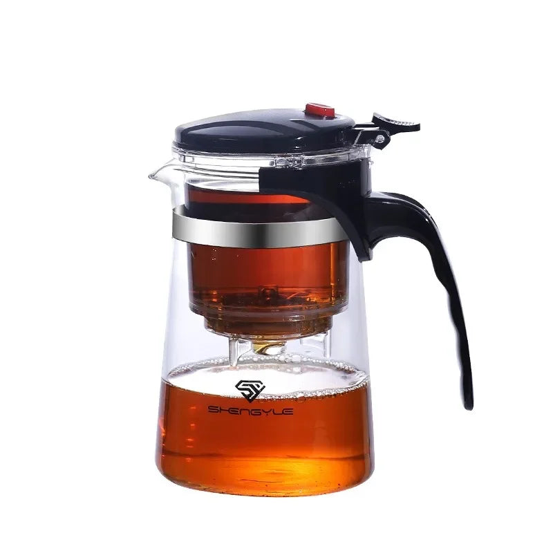 Heat Resistant Glass Teapot One-click filtering Tea Pot Tea Water Separation Filter Tea Maker Coffee Pot Home Teaware Set